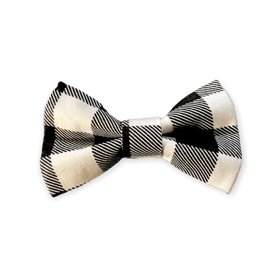Black and White Check Bow Tie