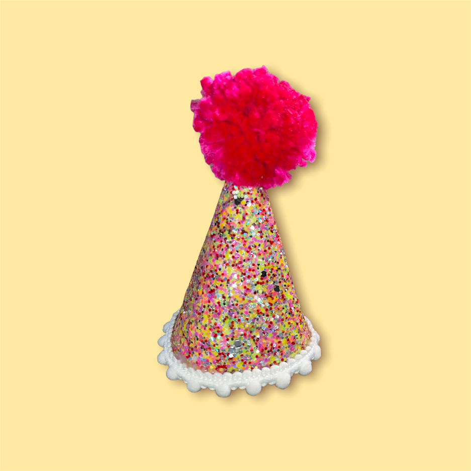 Paw-ty Hat: Pink Pom / White Trim
